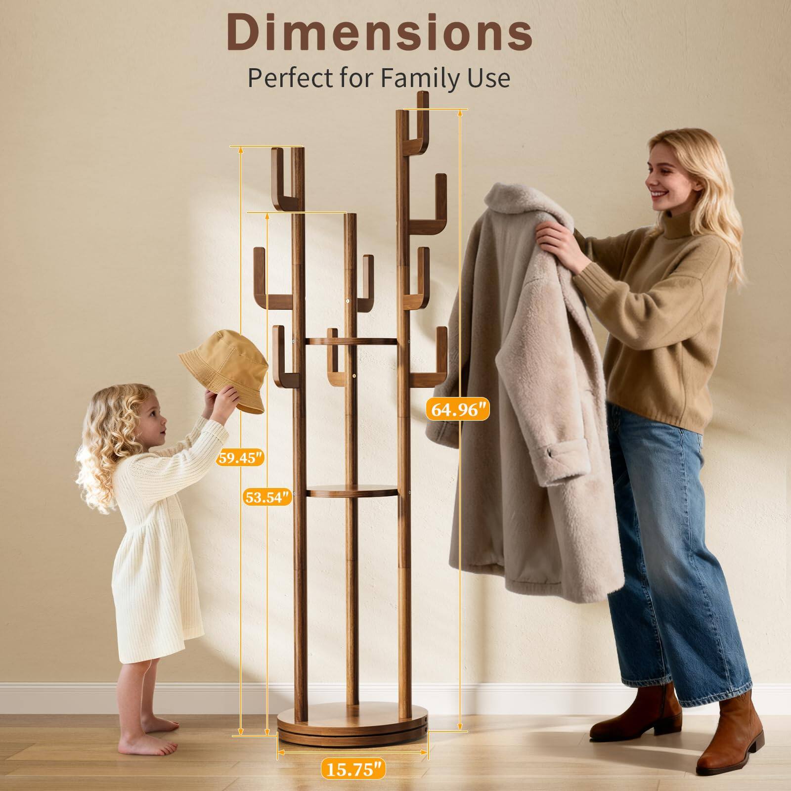 Dimensions  
Perfect for Family Use  

64.96"  
59.45"  
53.54"  
15.75"