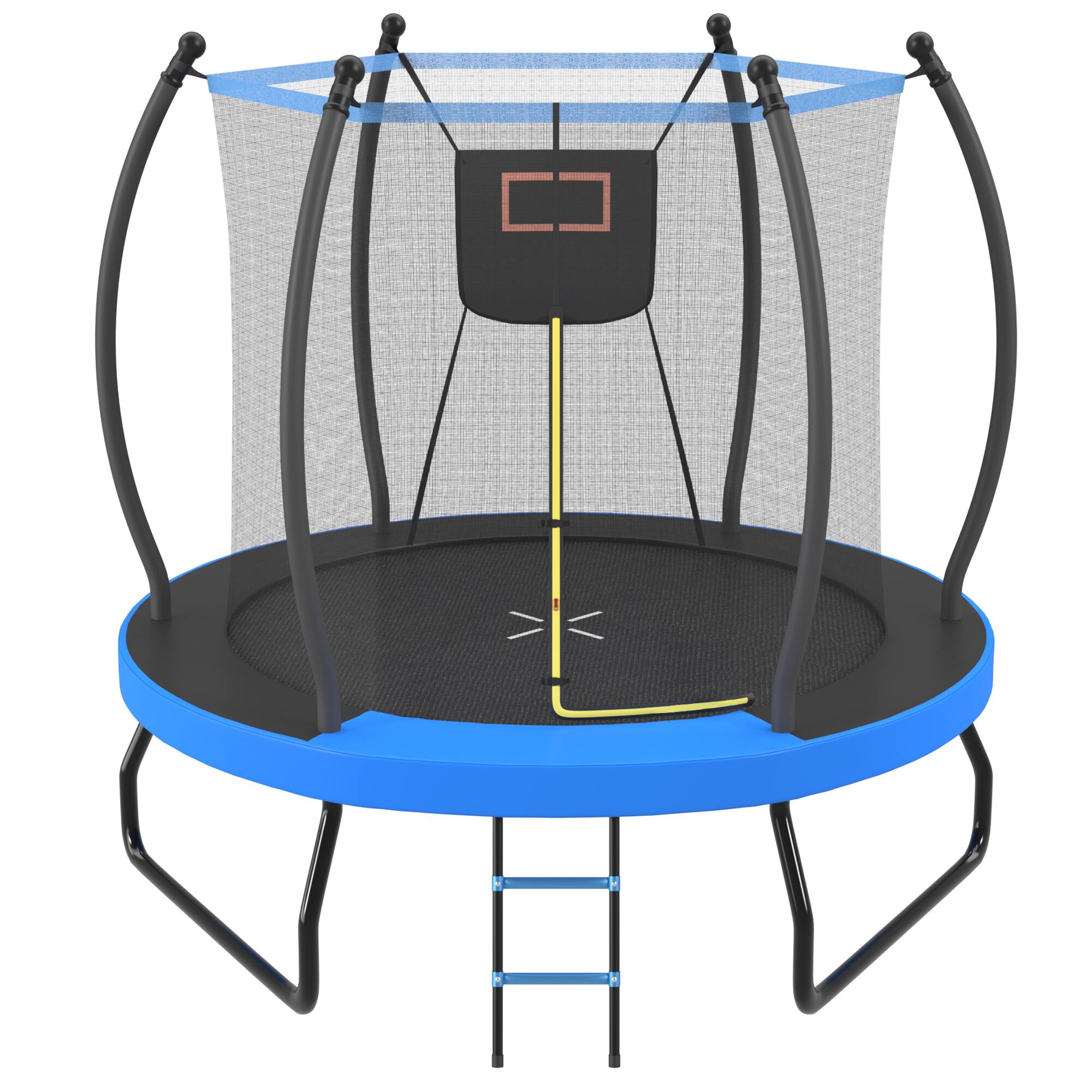 Alt View 4. LOVMOR - Lovmor 8 FT Trampoline with Basketball Hoop and Ladder Recreational Trampoline for Kids.