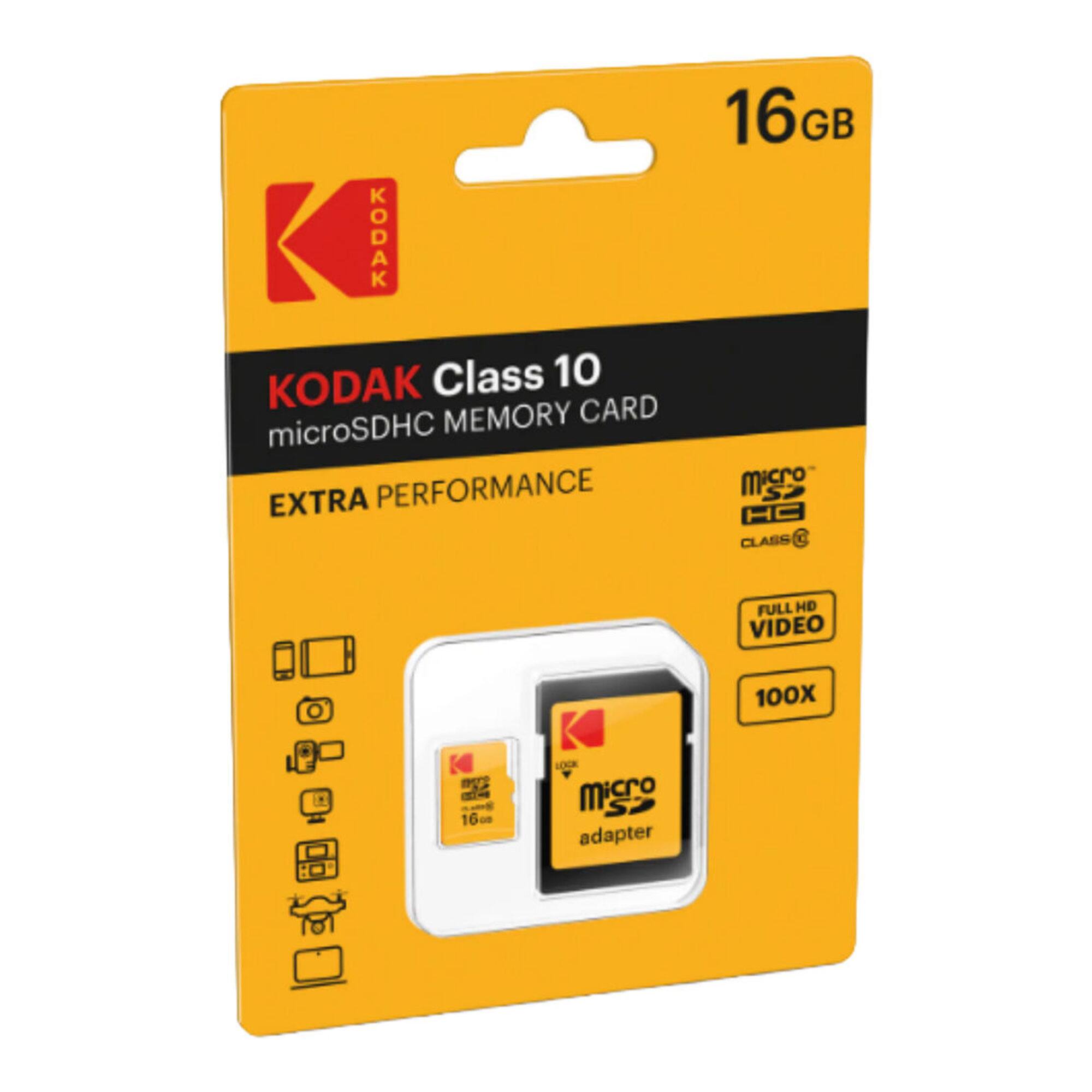 KODAK Class 10 microSDHC MEMORY CARD 16GB EXTRA PERFORMANCE FULL HD VIDEO 100X