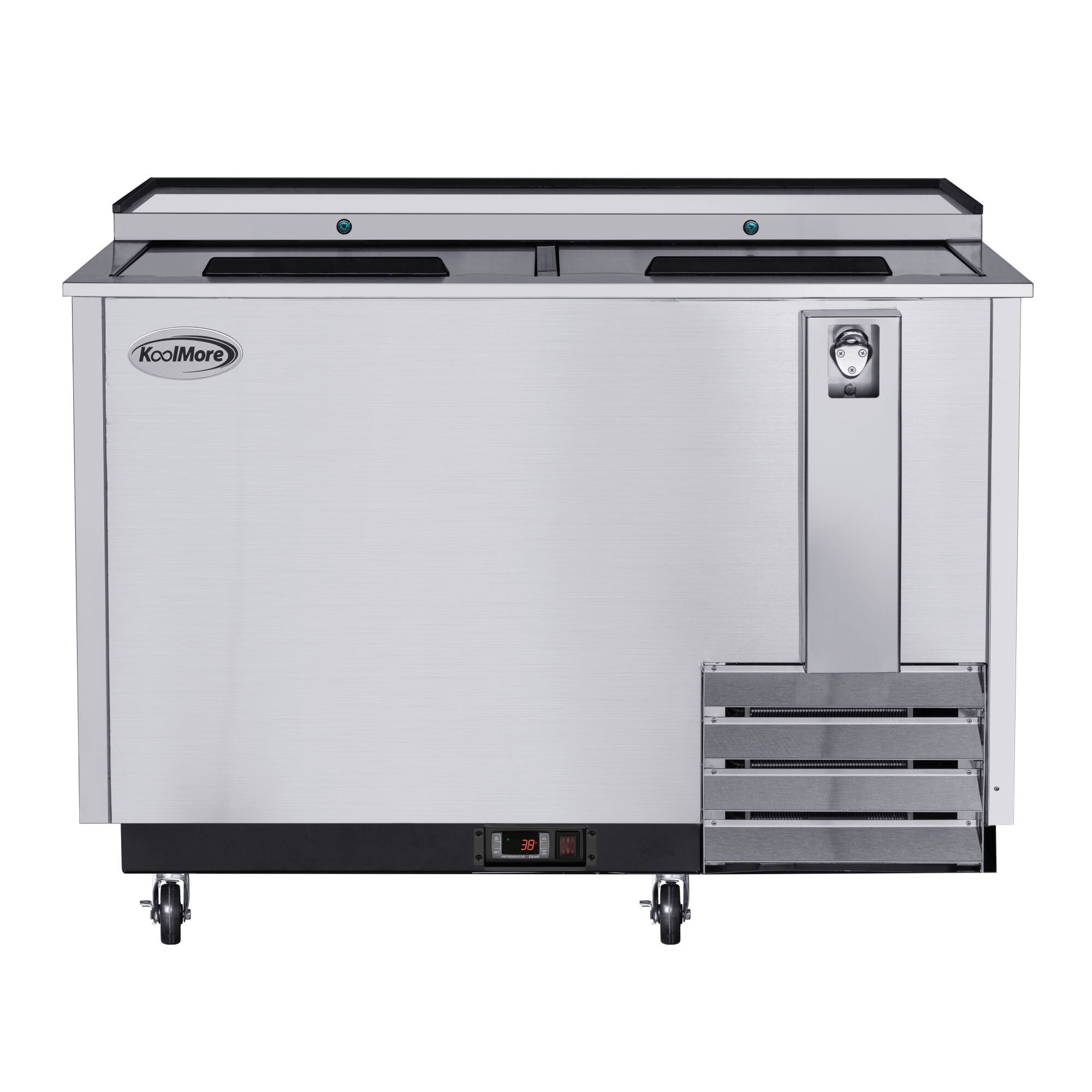 Front. Koolmore - 50 in. Commercial Bottle Cooler in Stainless-Steel with Built-In Opener, ETL Listed, 14 cu. ft. (KM-BOC50-SS) - Stainless steel.