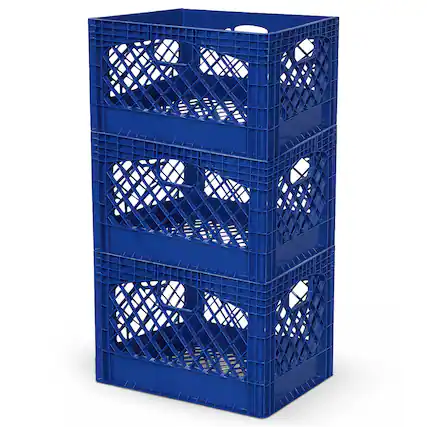 Front. Juggernaut Storage - Juggernaut Storage 3-Pack Crate for Office Storage & Classroom Organization,Blue - Blue.