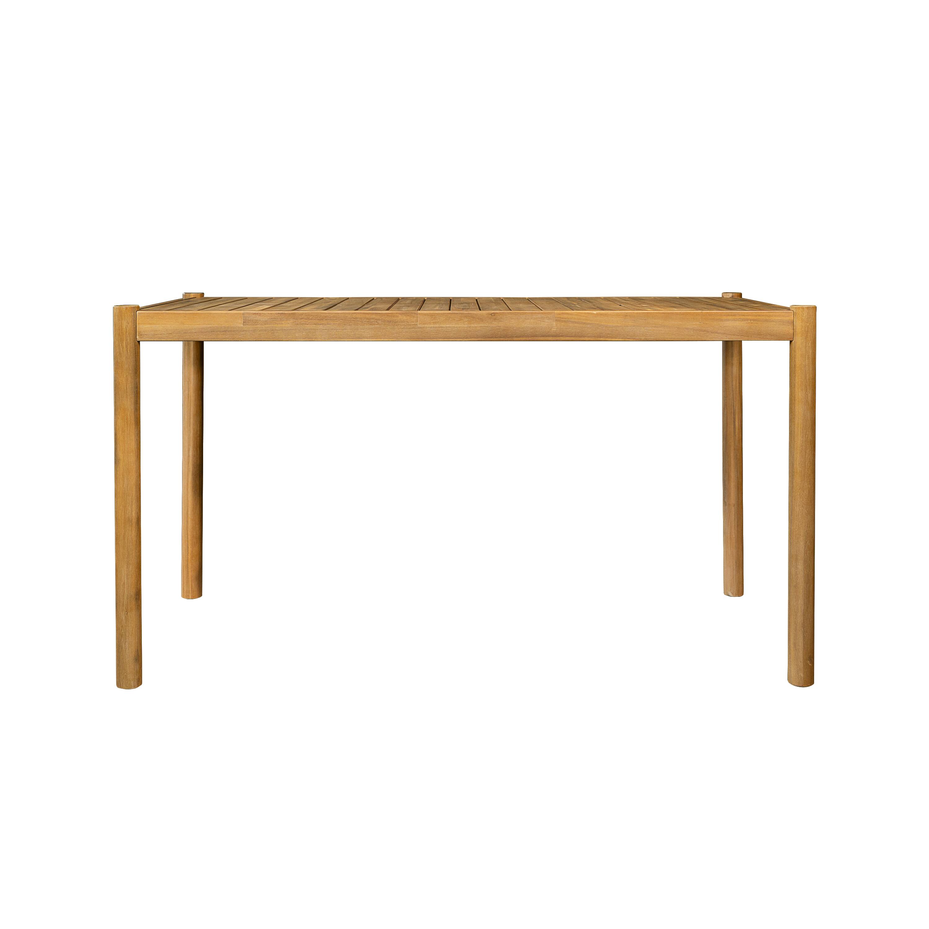 Left. Mondawe - 55"L Acacia Wood Dining Table - Light Teak.
