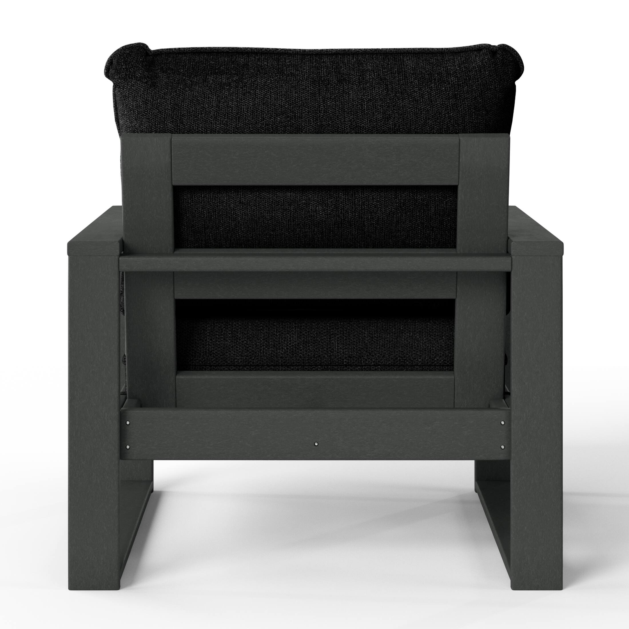 Alt View 2. WestinTrends - WestinTrends Montara Outdoor Modern HDPE Patio Club Chair with Waterproof Deep Seat Cushions (Set of 2) - Black.