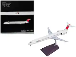 McDonnell Douglas MD-90 Commercial Aircraft "Japan Airlines" (JA002D) White with Red Tail 1/200 Model by GeminiJets