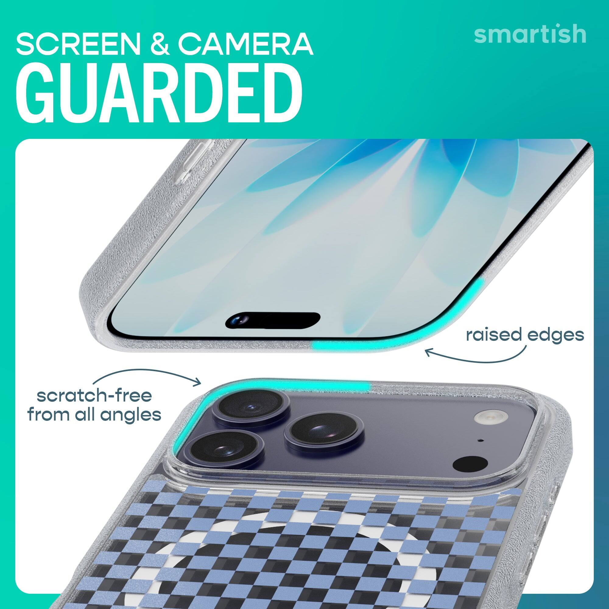SCREEN & CAMERA GUARDED

smartish

raised edges

scratch-free from all angles