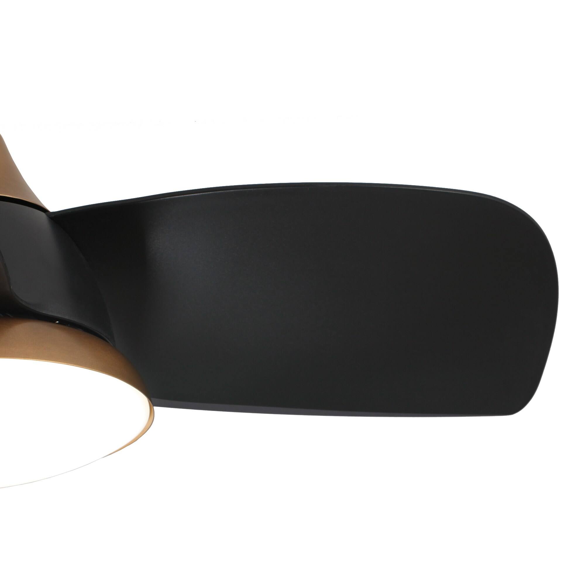 Alt View 4. Parrot Uncle - 28" Aged Brass LED Ceiling Fan with Lighting and Remote Control - Black.