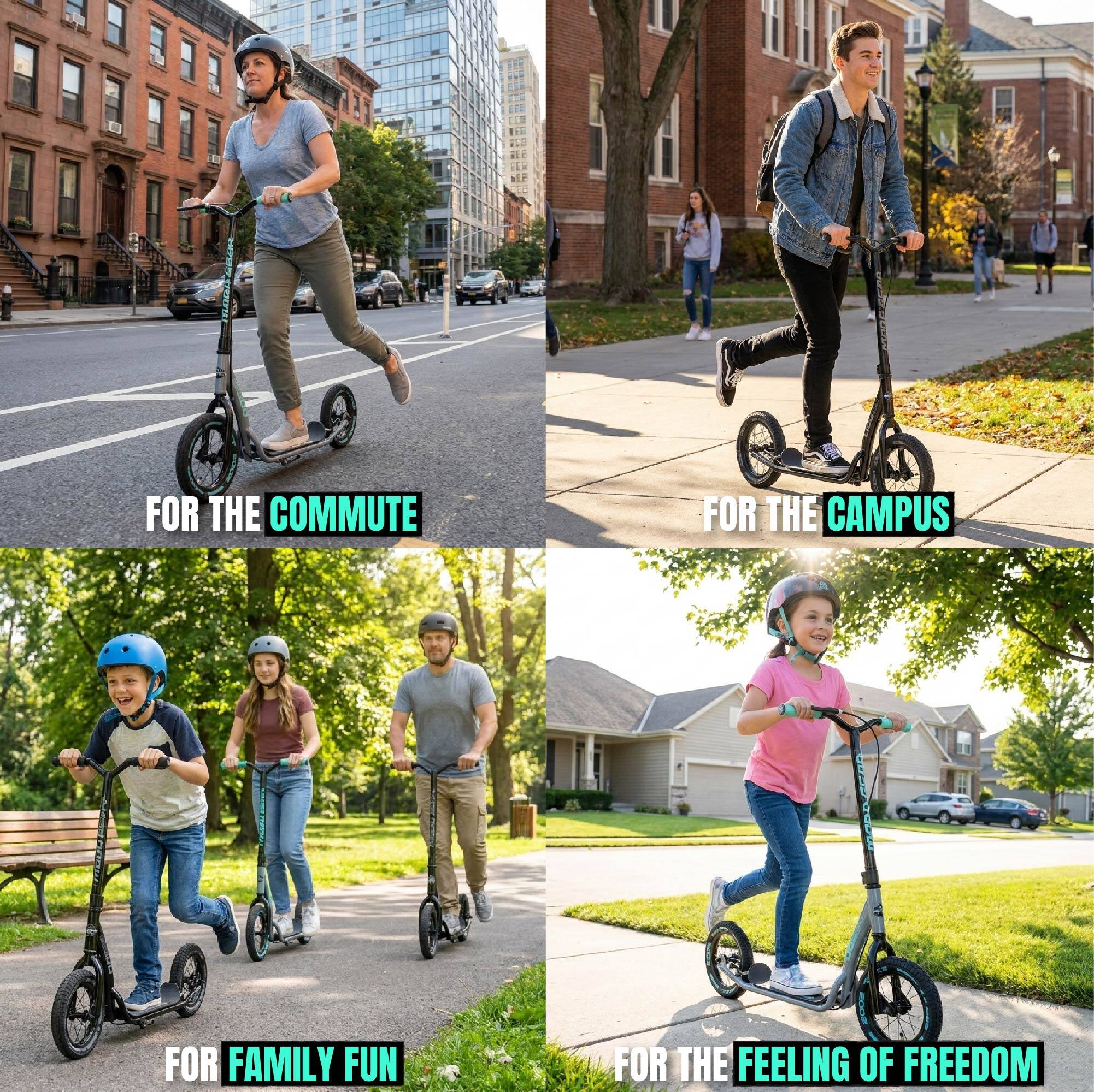 FOR THE COMMUTE  
FOR THE CAMPUS  
FOR FAMILY FUN  
FOR THE FEELING OF FREEDOM