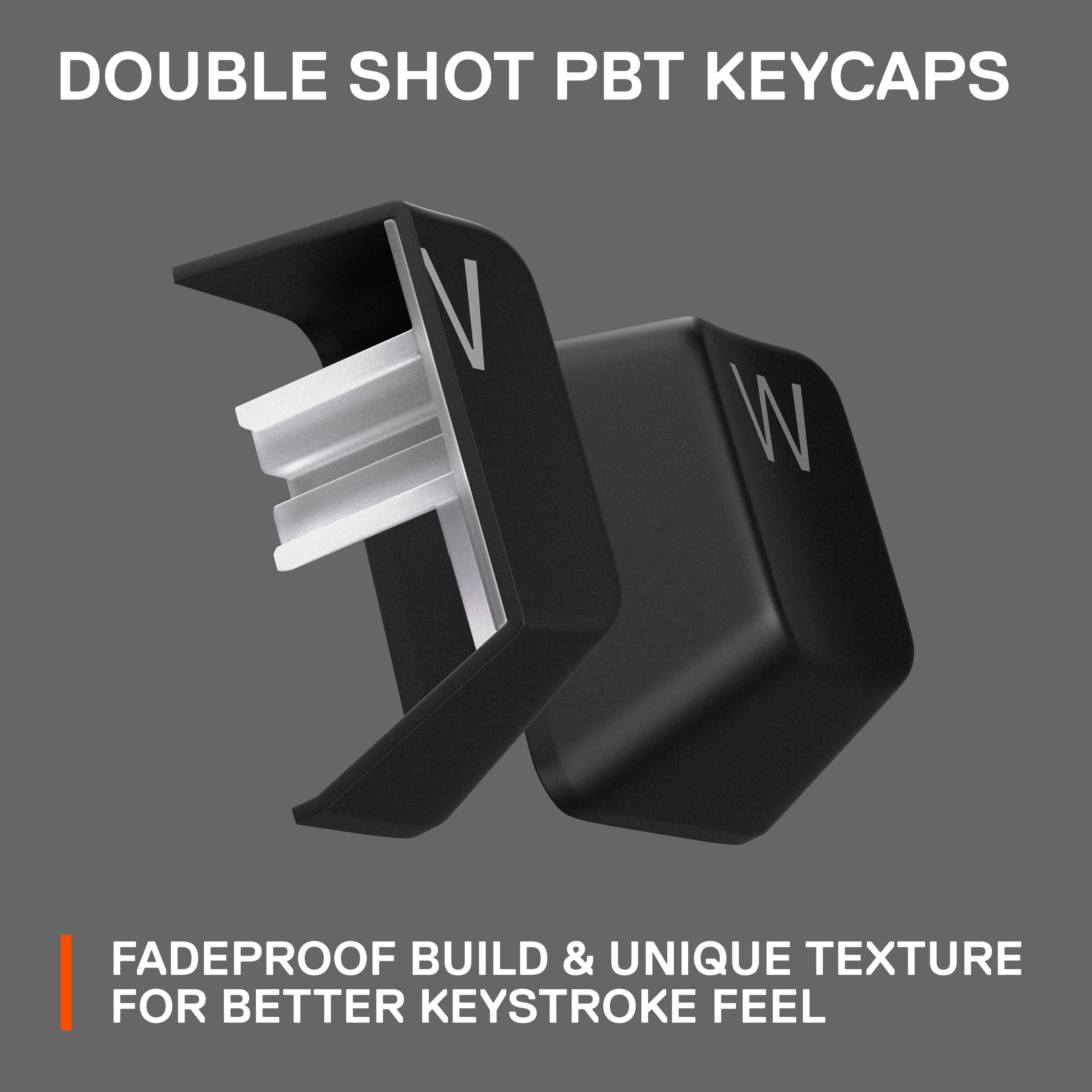 Double Shot PBT Keycaps V W Fadeproof Build & Unique Texture for Better Keystroke Feel