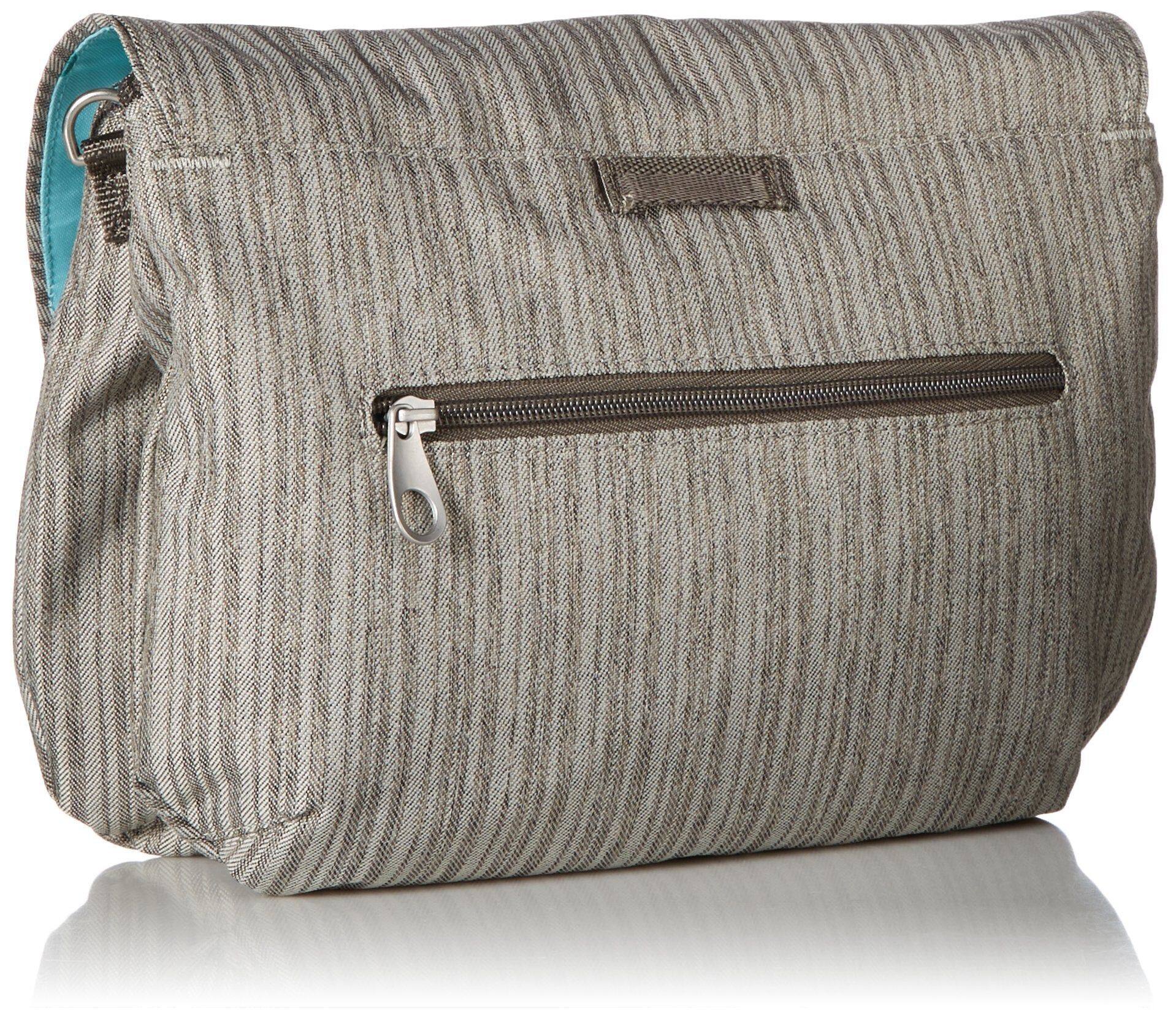 Left. Haiku - Haiku Bliss RFID Blocking Crossbody Saddle Bag - Gray Poplar.