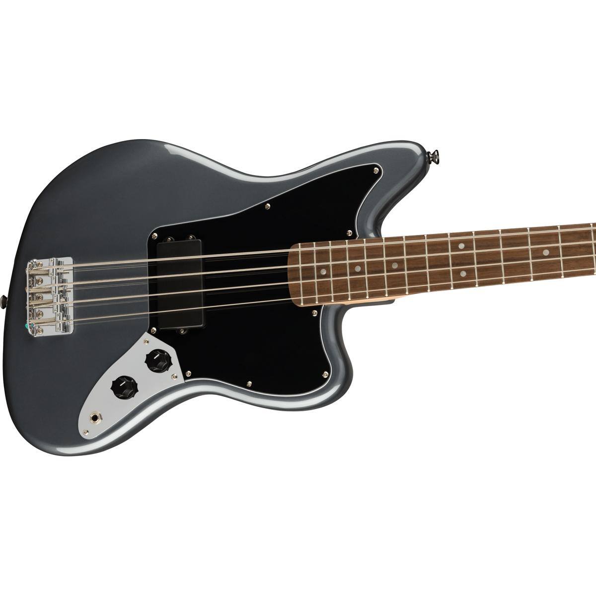 Alt View 3. Squier - Squier Affinity Jaguar Bass H Charcoal Frost      Metallic.