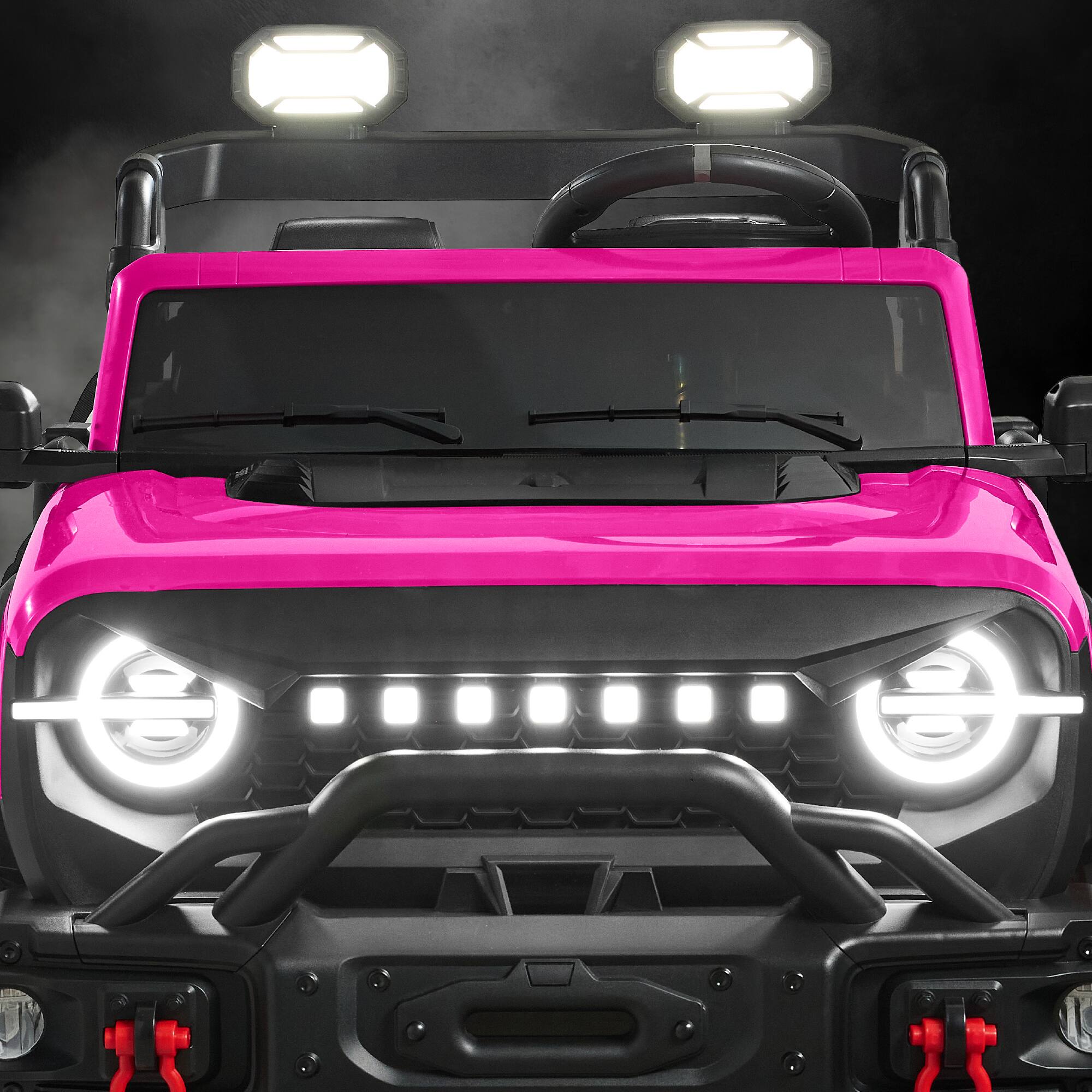 Alt View 8. Best Choice Products - Best Choice Products Kids 24V 2-Seater Electric Ride-On Car Truck w/ Parent Control, Bluetooth, LED Lights - Hot Pink - Hot Pink.