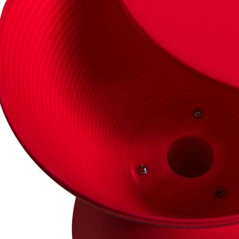 Alt View 6. LeisureMod - Boyd Modern Round Hourglass Accent Side Table, Drum Storage Table with Ribbed Base for Indoor/Outdoor - Red.