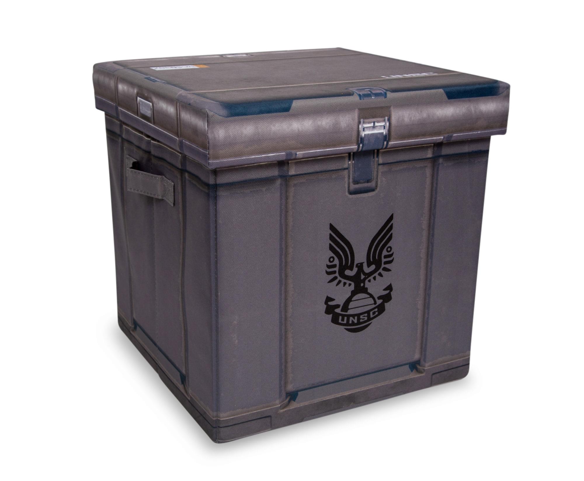 Halo - Ammo Crate Storage Bin Cube Organizer with Lid | 15 Inches - Silver