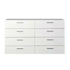 Front. SlickBlue - Modern Bedroom 8-Drawer Double Dresser for Storage and Organization - White.