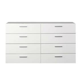 Front. SlickBlue - Modern Bedroom 8-Drawer Double Dresser for Storage and Organization - White.