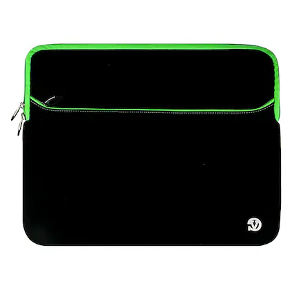 Front. Kitcheniva - Laptop Neoprene Sleeve Case Carry Bag For 15" Laptop Black/Green - Black/Green.