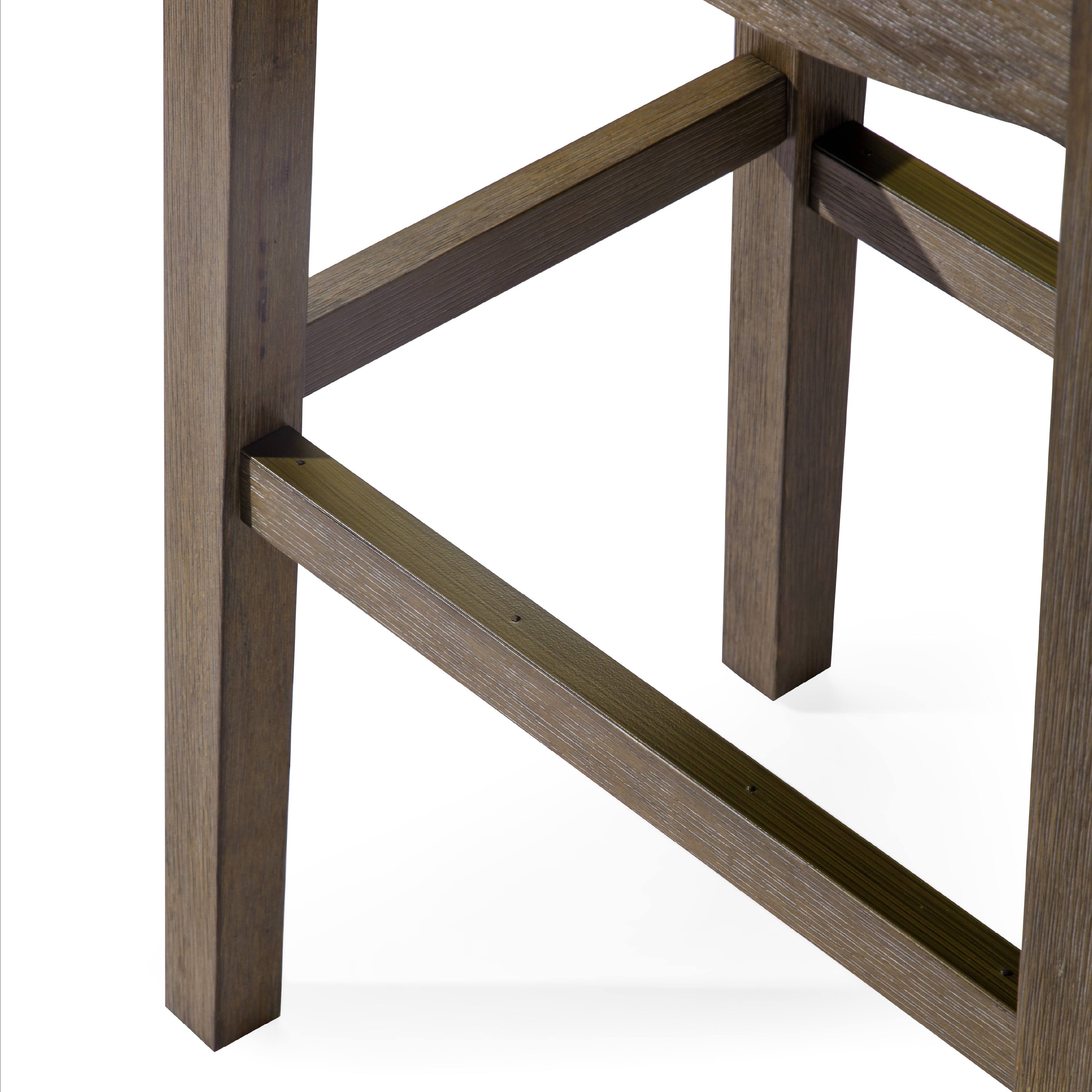 Alt View 7. Maven Lane - 31" Adrien Saddle Bar Stool In Walnut Finish With Vegan Leather - Walnut.