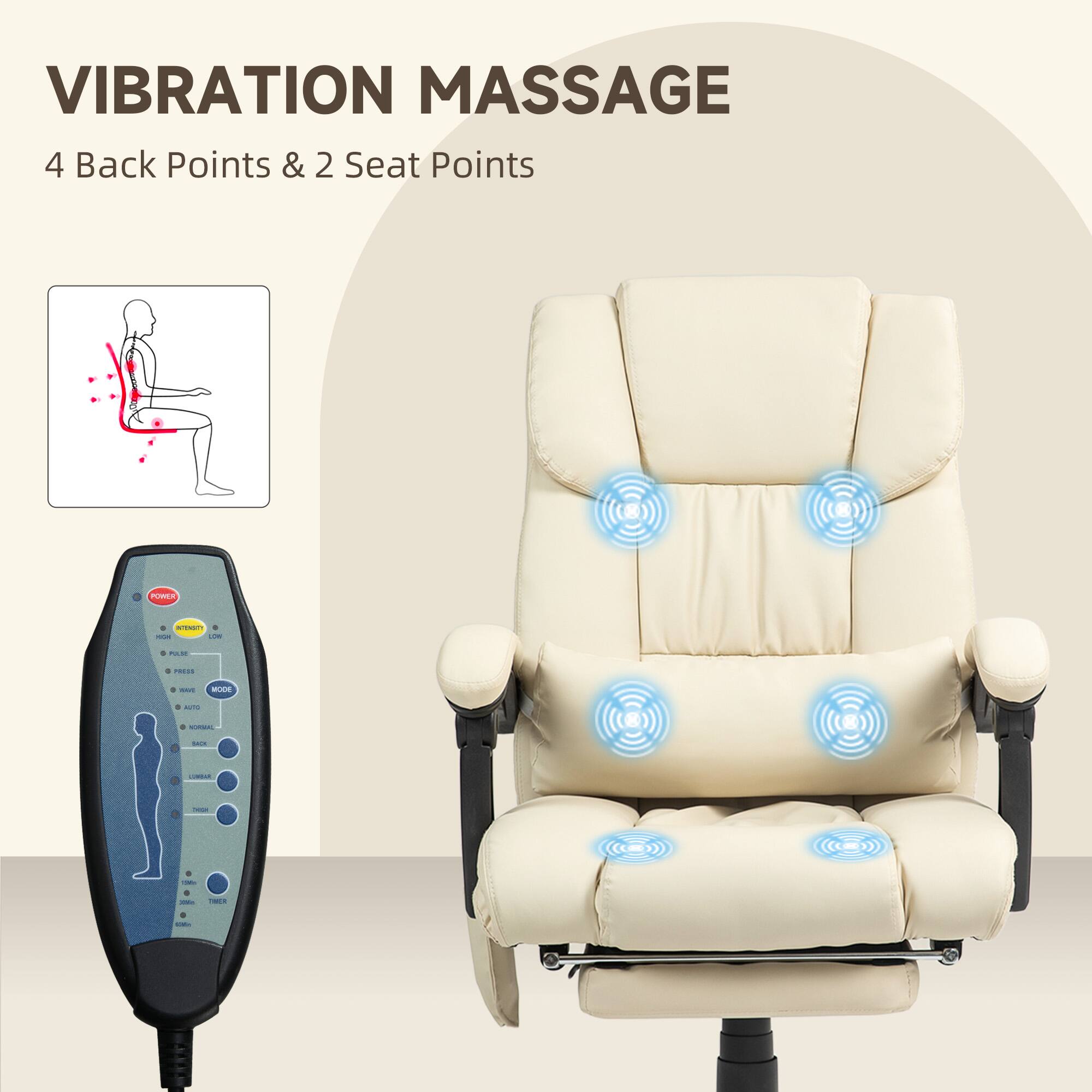VIBRATION MASSAGE
4 Back Points & 2 Seat Points