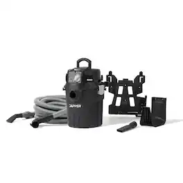 Dapper Supply - 6 Gallon Wall Mount Wet Dry Vacuum 5 5 Peak HP 30 Ft Hose Vacuum and Blower for Garage Car Workshop - Black