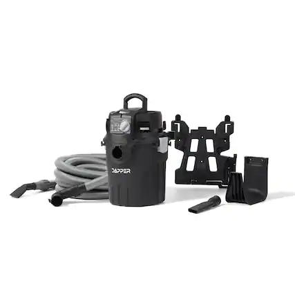 Front. Dapper Supply - 6 Gallon Wall Mount Wet Dry Vacuum 5 5 Peak HP 30 Ft Hose Vacuum and Blower for Garage Car Workshop - Black.