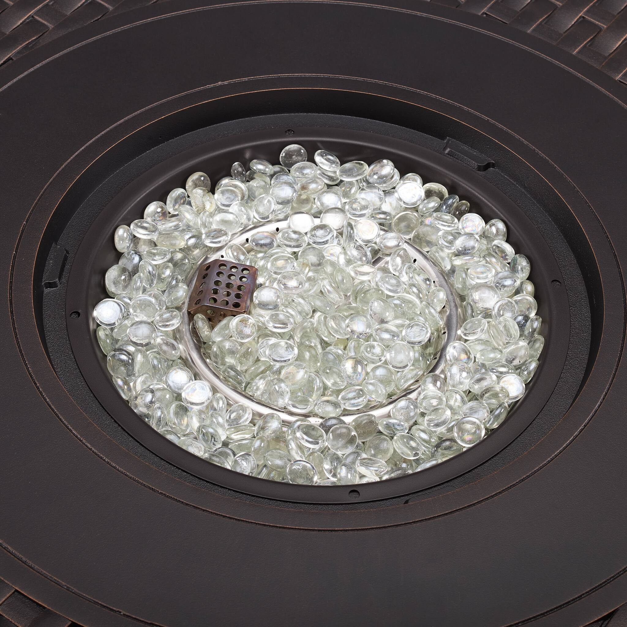 Alt View 17. Fire Sense - Hendricks Round Aluminum LPG Fire Pit - Antique Bronze.