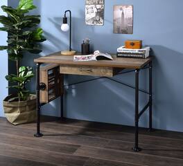 APRILSOUL - Endang Weathered Oak Finish Writing Desk - Black