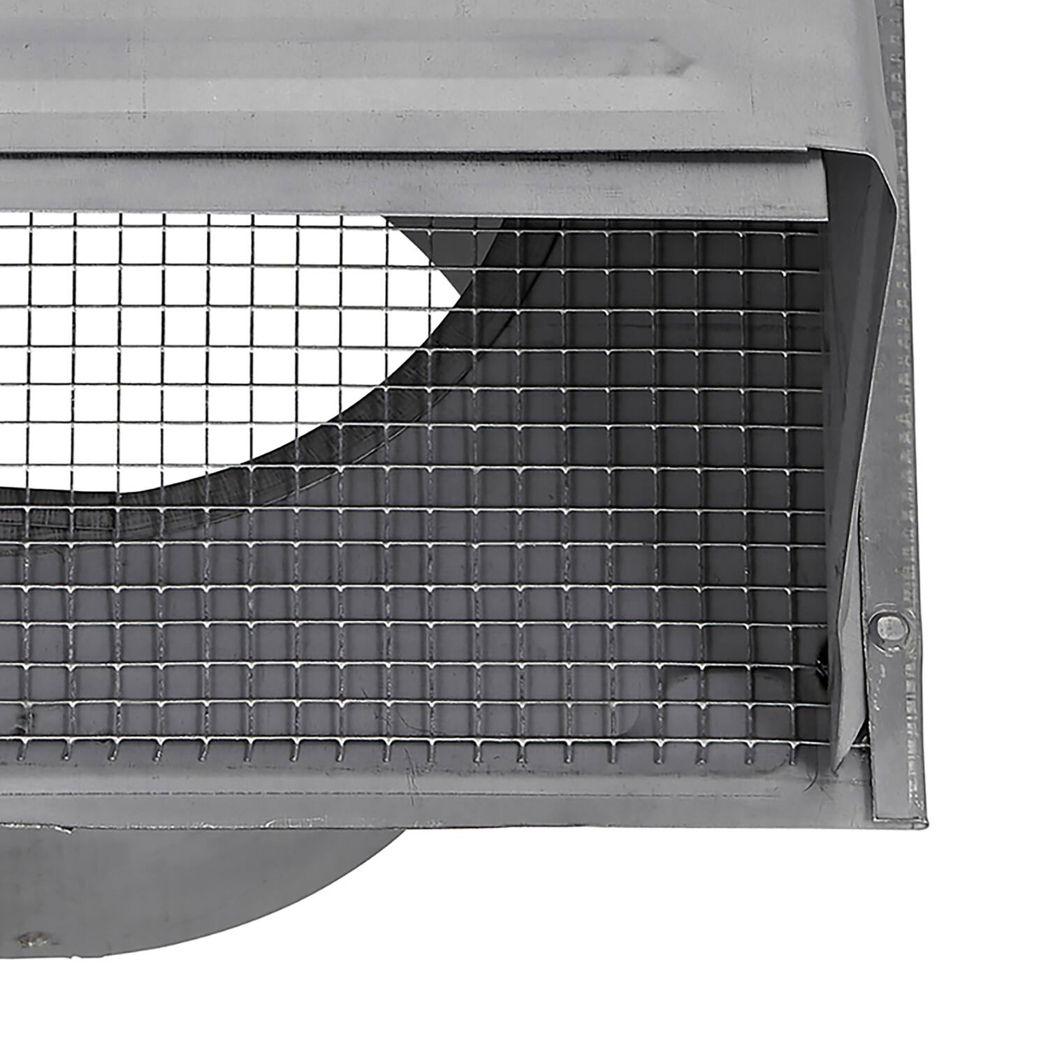 Back. Lambro - 8" 26-Gauge Steel Wall Exhaust Hood Vent, Damper, Wire Mesh Screen, 11" Pipe, EC-3480GMS-11-PG.