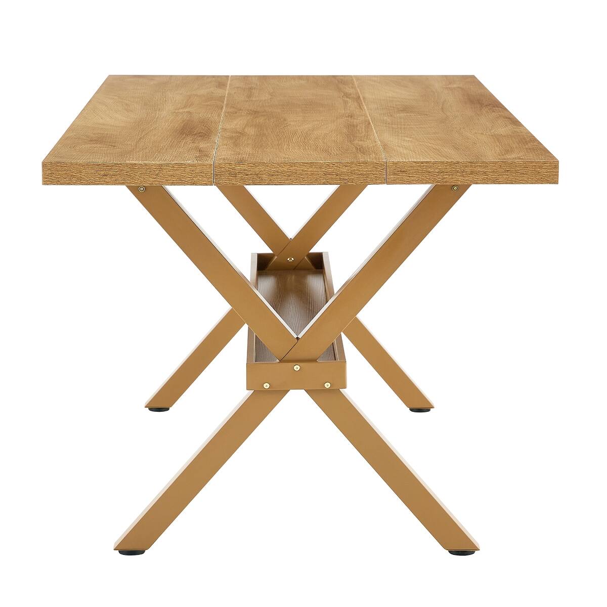 Alt View 10. Loheer - Loheer 71 inch dining table Light Wood MDF Tabletop for 6 to 8 People - Light wood.