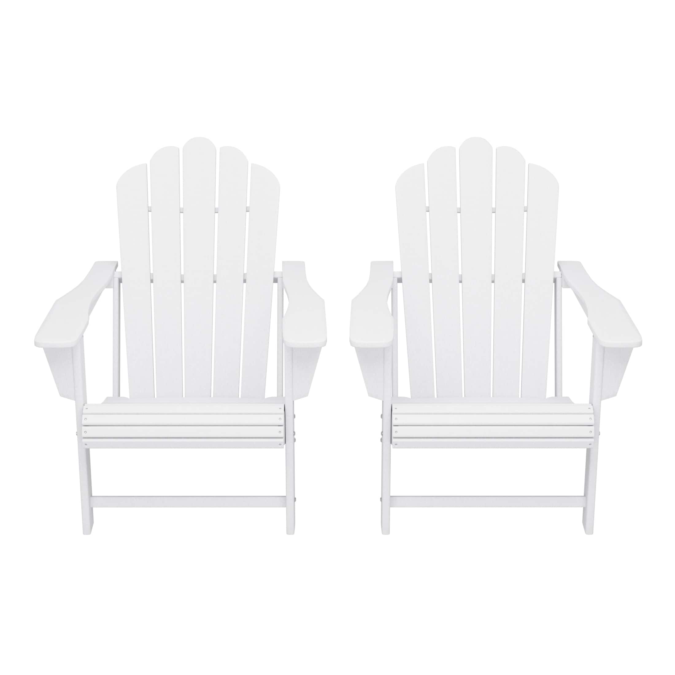 WestinTrends - Highland Outdoor Patio HDPE Adirondack Chairs With Cup Holders (Set of 2) - White price history on PriceWatchPro