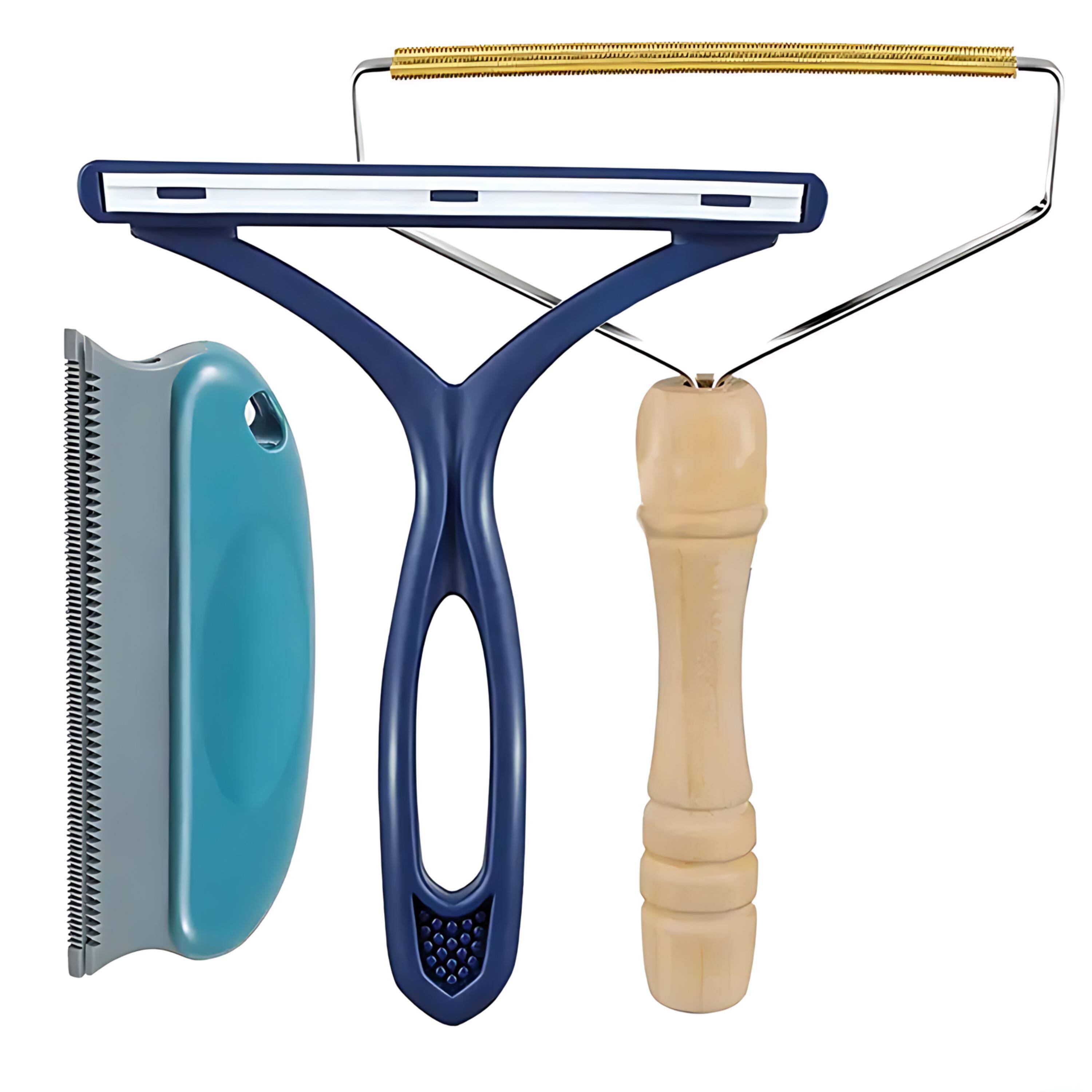Front. Kitcheniva - Pet Hair Remover Set 3 Pcs - For Clothing, Car, Furniture & Carpet.