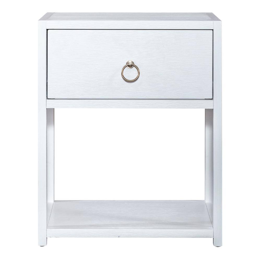 Alt View 1. Liberty Furniture Industries - East End 1 Drawer 1 Shelf Accent Table in Wirebrushed White - White.