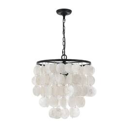 Living District - Selene 1 light Black Pendant - Black And White