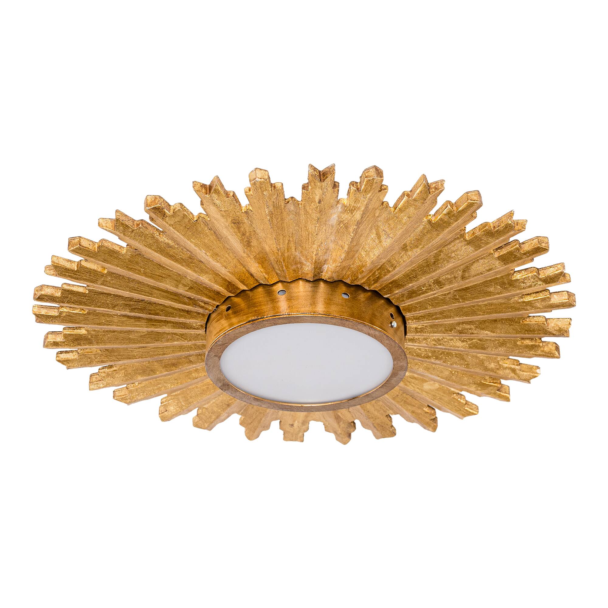 Alt View 1. Parrot Uncle - Golden Sunburst Flush Mount LED Lighting - Gold.