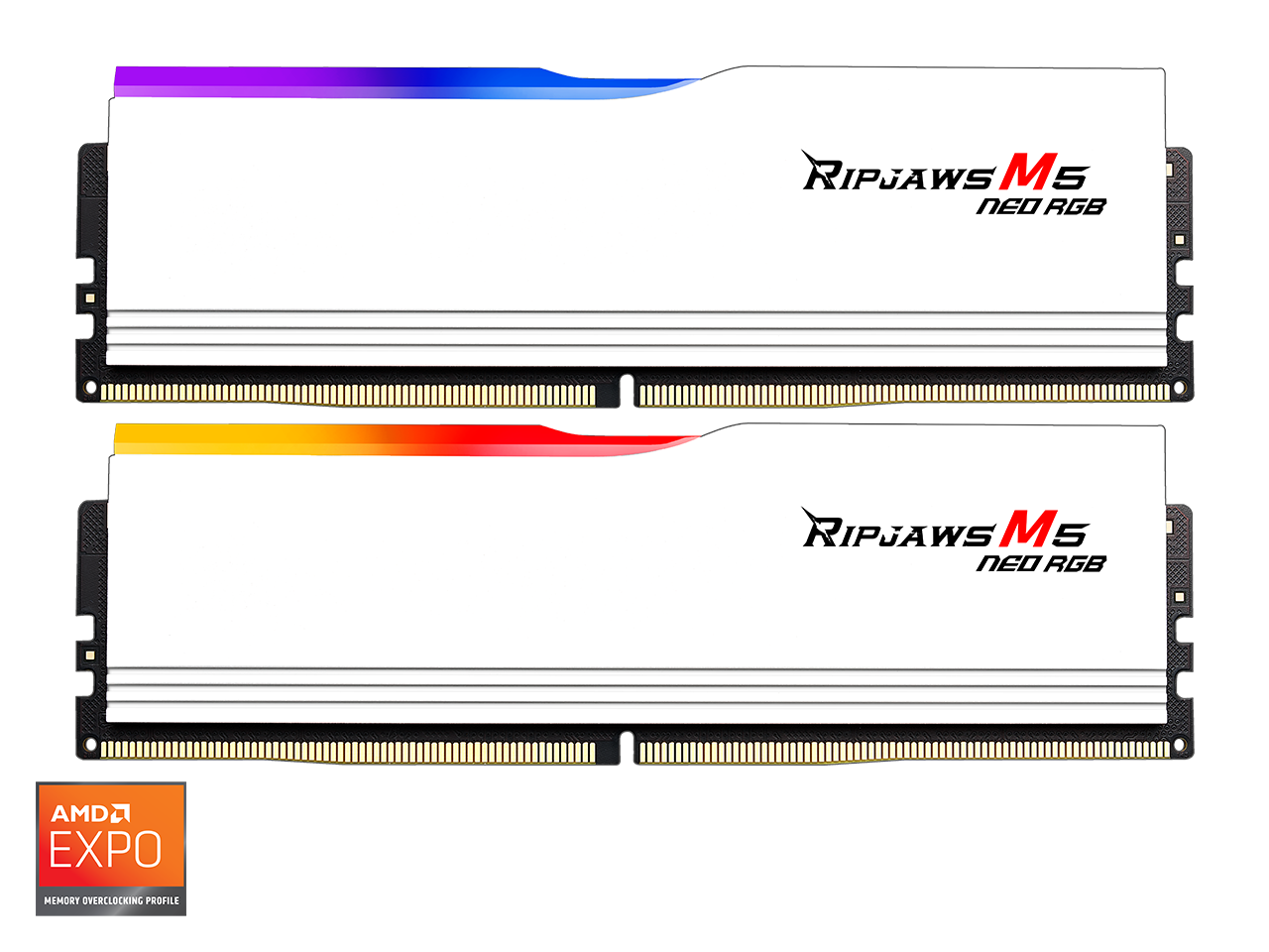 G.SKILL - Ripjaws M5 Neo RGB Series 32GB (2 x 16GB) 288-Pin PC RAM DDR5 6000 (PC5 48000) Desktop Memory - White