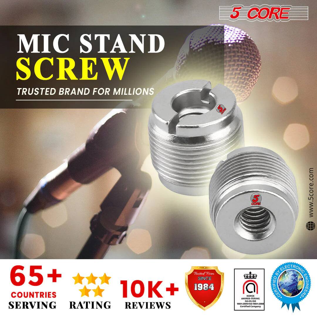 MIC STAND SCREW TRUSTED BRAND FOR MILLIONS 5 CORE 5 CORE www.5core.com 65+ COUNTRIES SERVING 10K+ REVIEWS 1984 RATING TITT NORE AEKNIO TRIN WLEN nO n2 110 Certified Company BY ELECTRONIC CERTIFIED ENGINEERS.