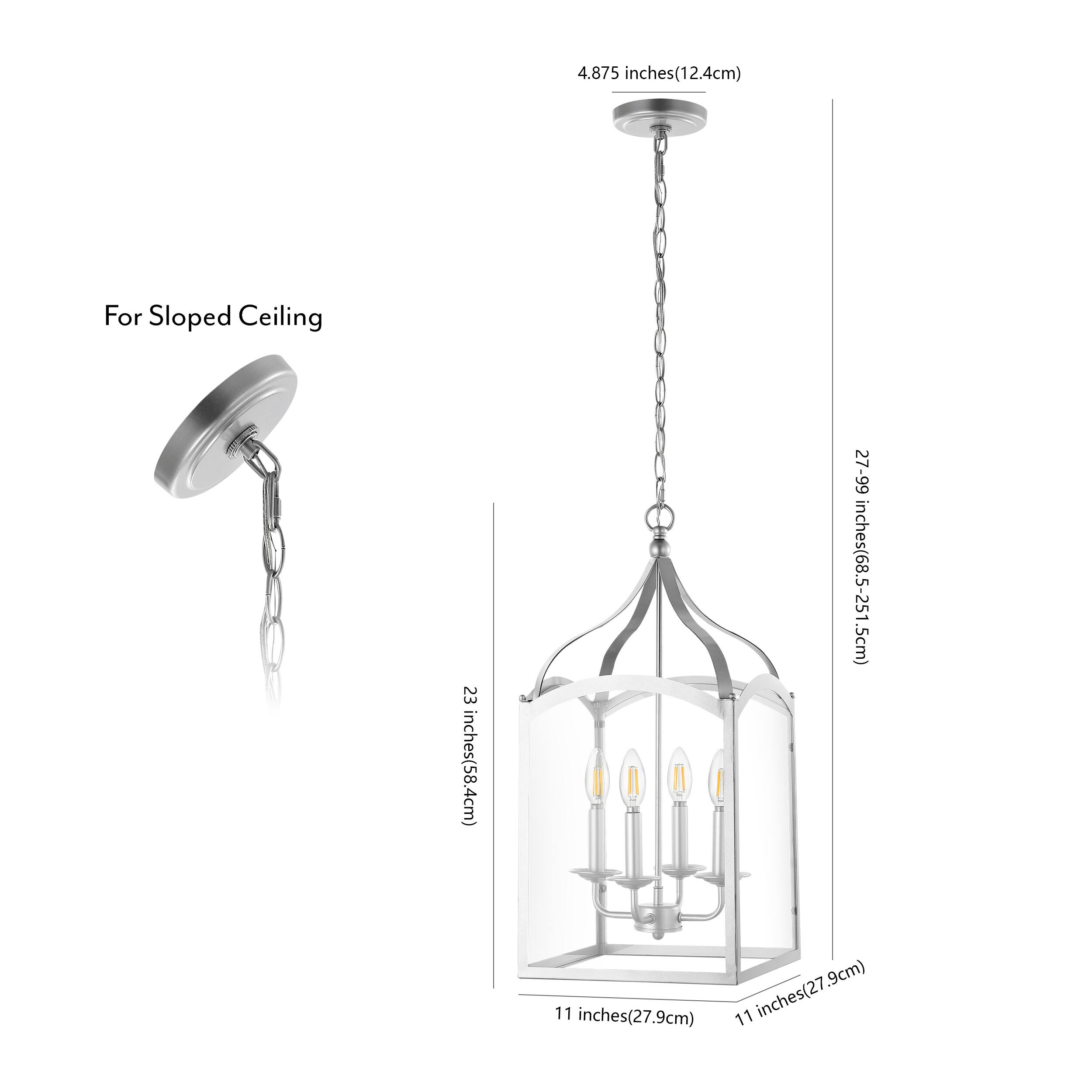 4.875 inches (12.4cm)  
For Sloped Ceiling  
23 inches (58.4cm)  
27-99 inches (68.5-251.5cm)  
11 inches (27.9cm)  
11 inches (27.9cm)