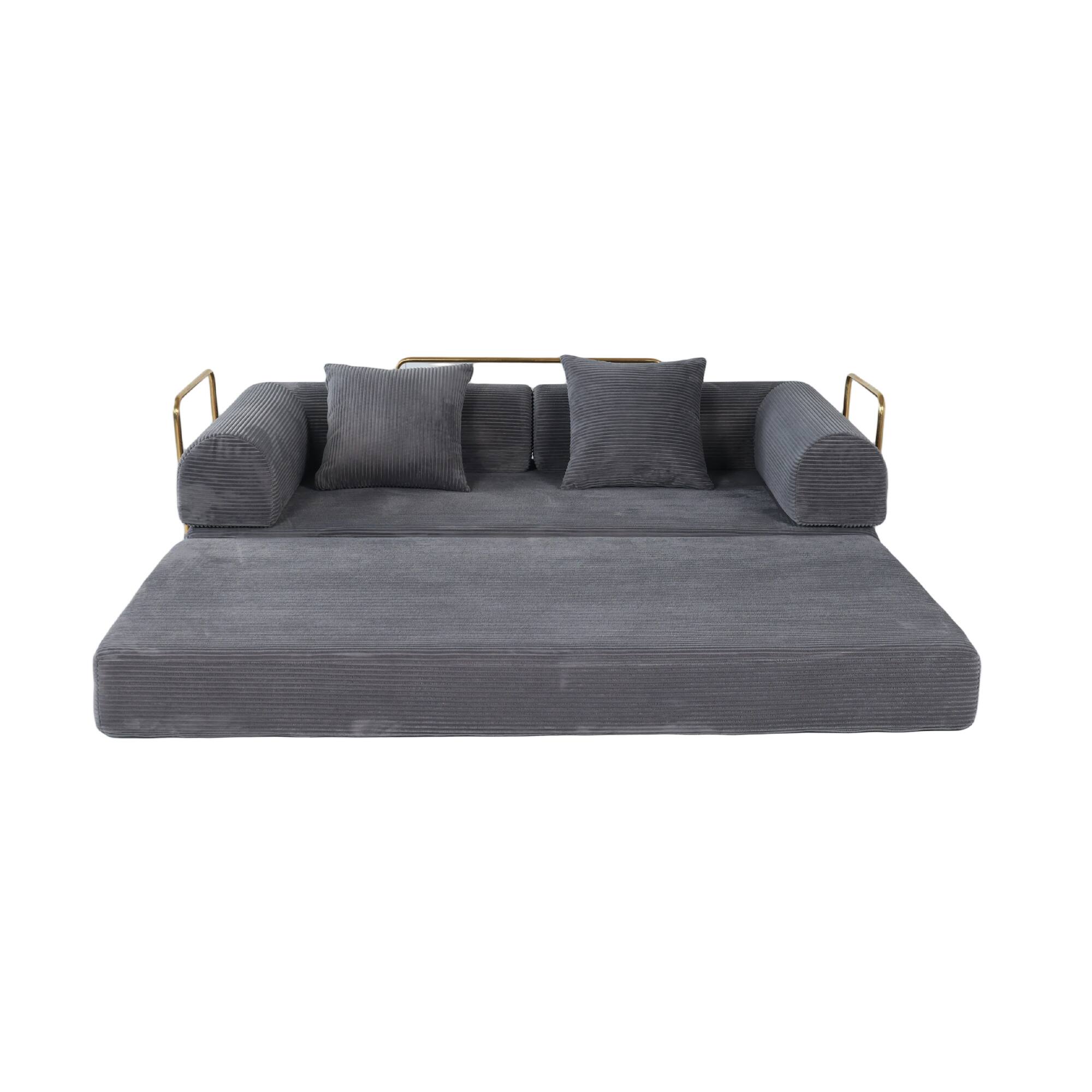 Alt View 2. TinyHomie - 2-in-1 Foldable Sofa Bed 75 Inch Folding Boneless Couch Convertible Compressed Sleeper Sofabed Memory Foam Cloud Couch - Grey Ash.