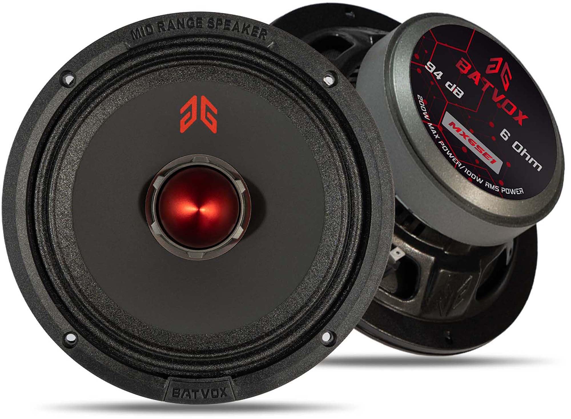 MID RANGE SPEAKER  
AG  
BATVOX  
94 dB  
MX6SE1  
6 Ohm  
MAX POWER/100W  
RMS POWER