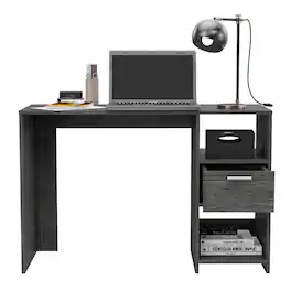 APRILSOUL - Arlington Writing Computer Desk One Drawer Two Shelves - Gray