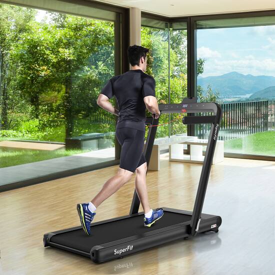 Costway 4.75HP 2 In 1 Folding Treadmill W Remote APP Control Black SP37424BK Best Buy