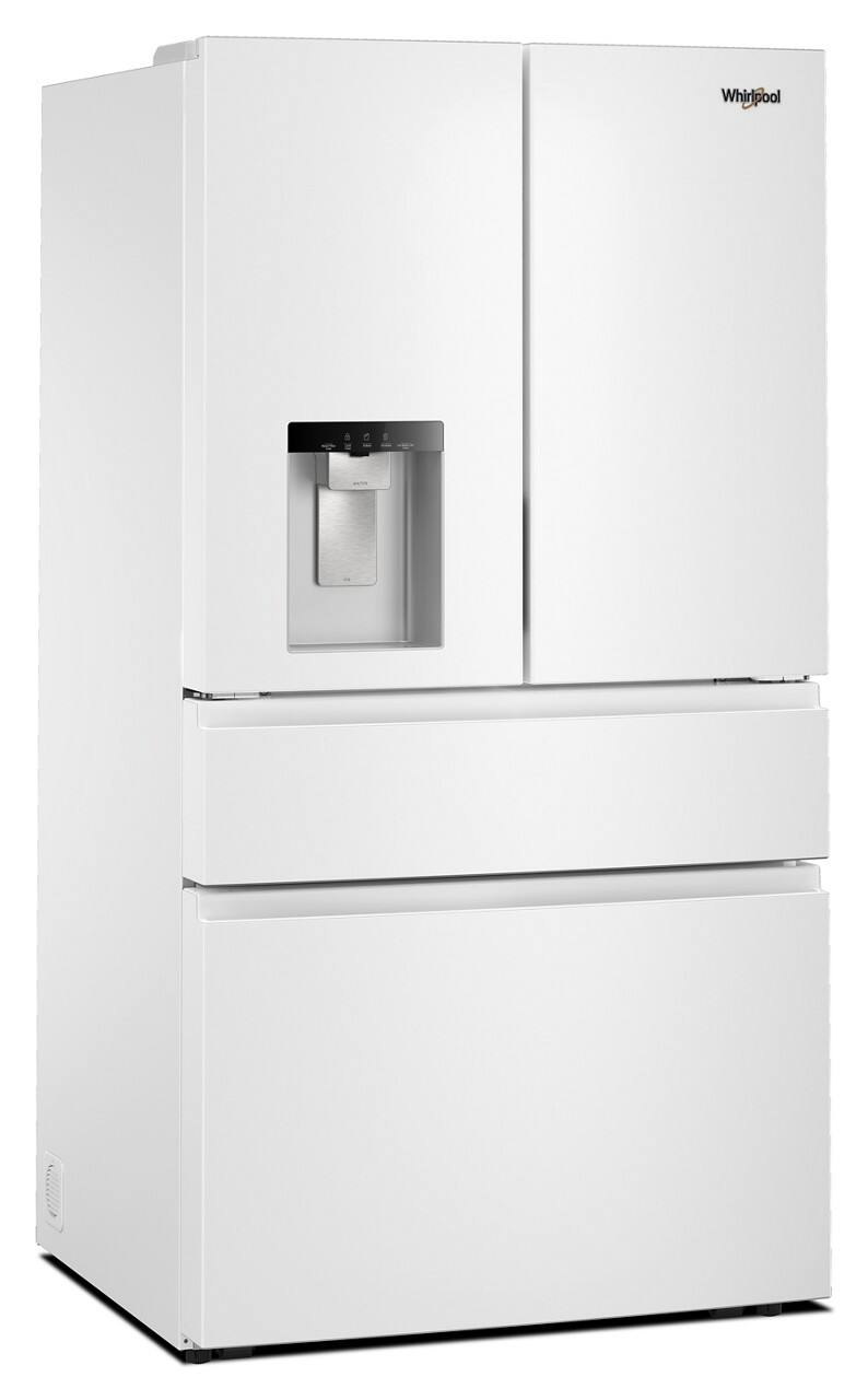 Angle. Whirlpool - 29 Cu. Ft. Family-Sized Capacity French Door Refrigerator with Flexible Temperature Drawer - White.