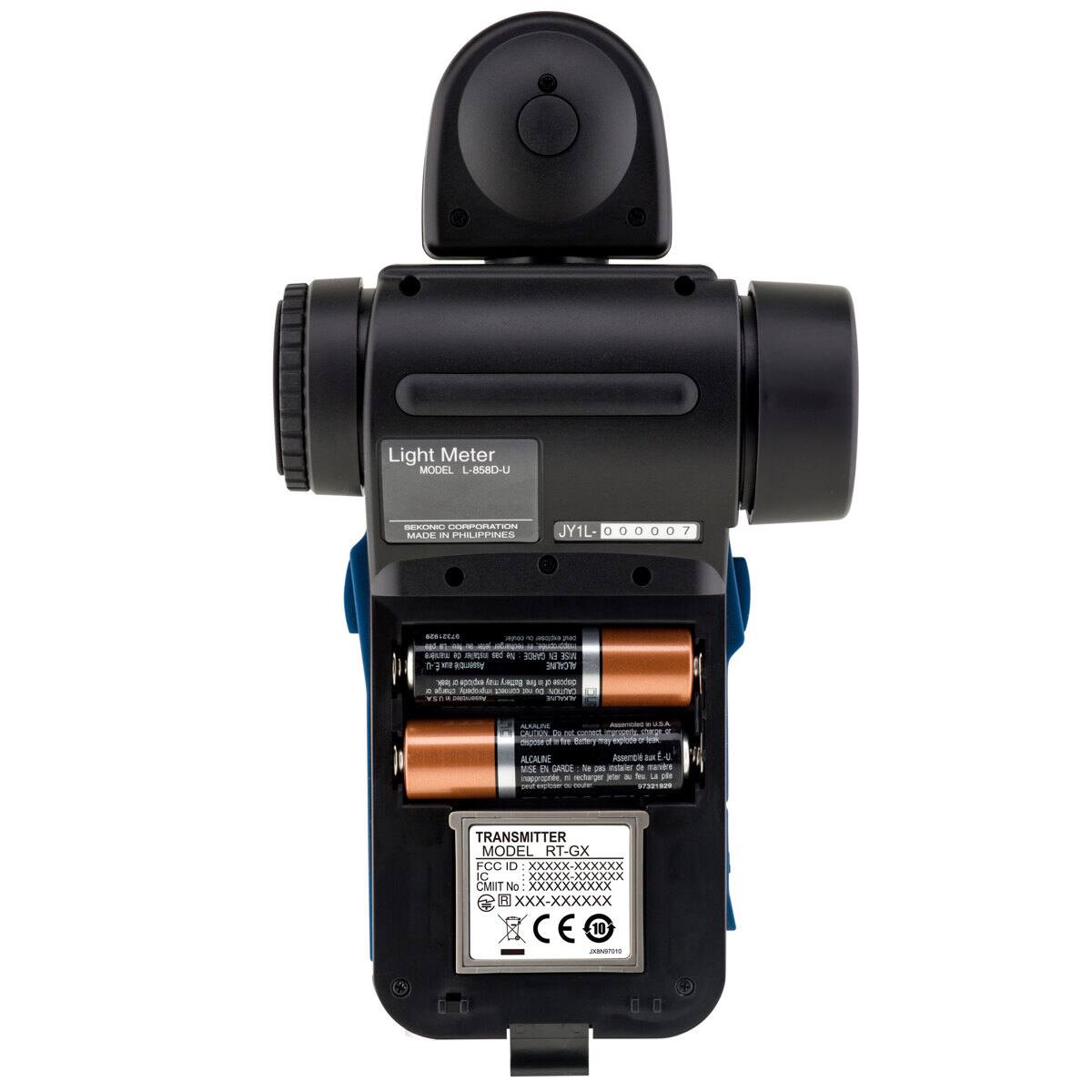 Light Meter  
MODEL L-858D-U  
MADE IN PHILIPPINES  
JYL-00007  

TRANSMITTER  
MODEL RT-GX  
FCC ID: XXXX-XXXX  
IC: XXXX-XXXX  
CMIT No: XXXXXXXX  
CE 10