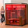 Front. U-HOMY - U-HOMY 6-Person Canadian Hemlock Infrared Sauna with Low EMF Heating, Chromotherapy & Bluetooth Speaker - Wood Color.