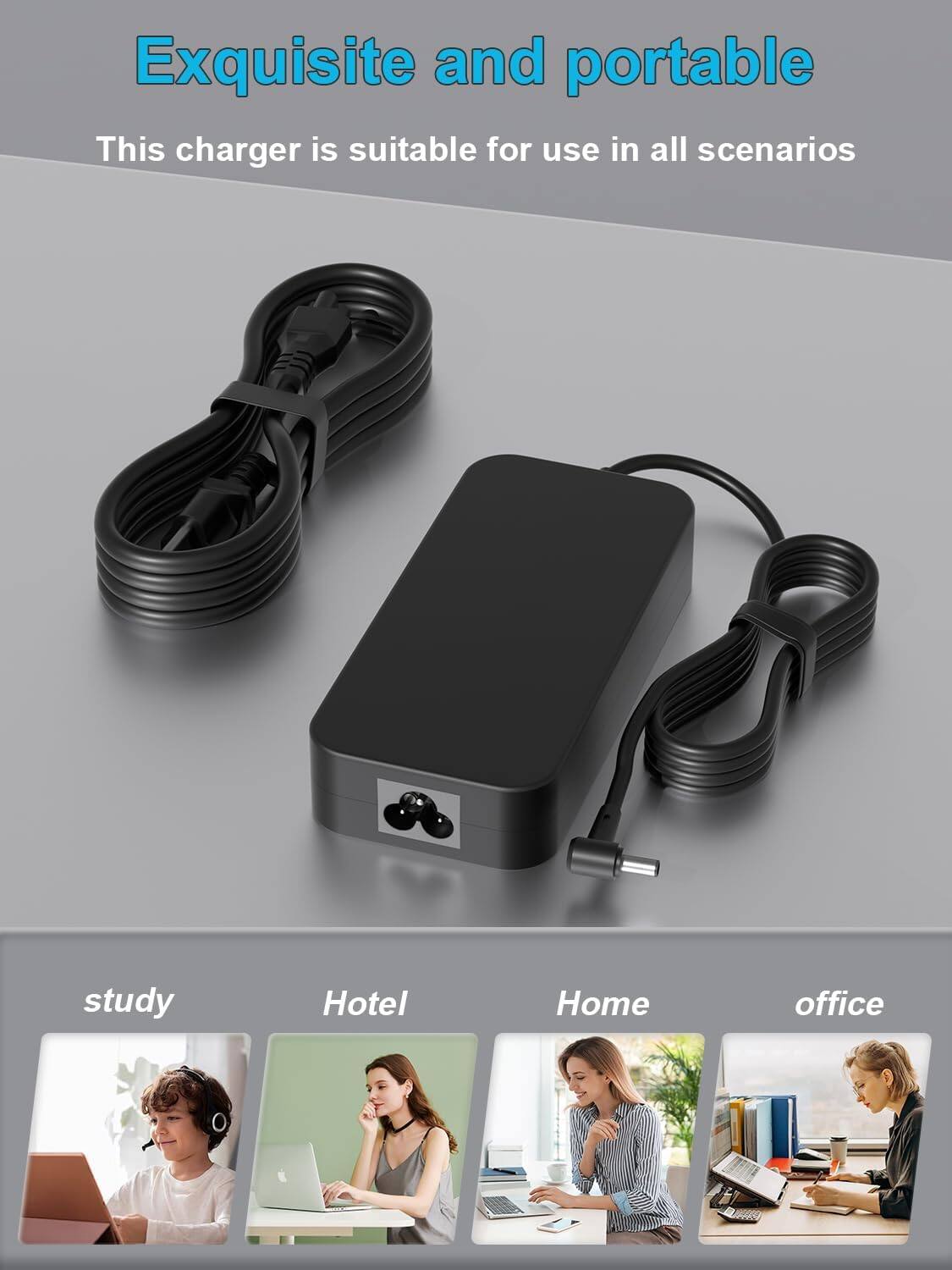 Exquisite and portable  
This charger is suitable for use in all scenarios: study, Hotel, Home, office