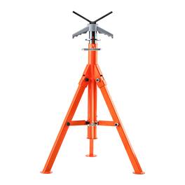 VEVOR - Pipe Stand, 2500LBS Heavy Duty Pipe Stands, 27.2"-52" Height Adjustable V Head Pipe Stand, 45# Steel Folding Stand - Orange