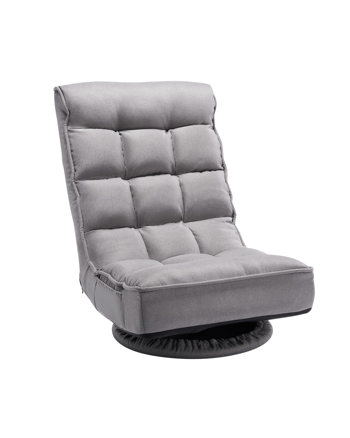 VEVOR - Swivel Floor Gaming Chair, 360-Degree Rotating Floor Chair with 4 Adjustable Position Folding Backrest - Gray