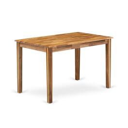 East West Furniture - Wooden Dining Table - Natural Rectangular Table Top Surface and Asian Wood Dinner Table 4 Legs - Walnut