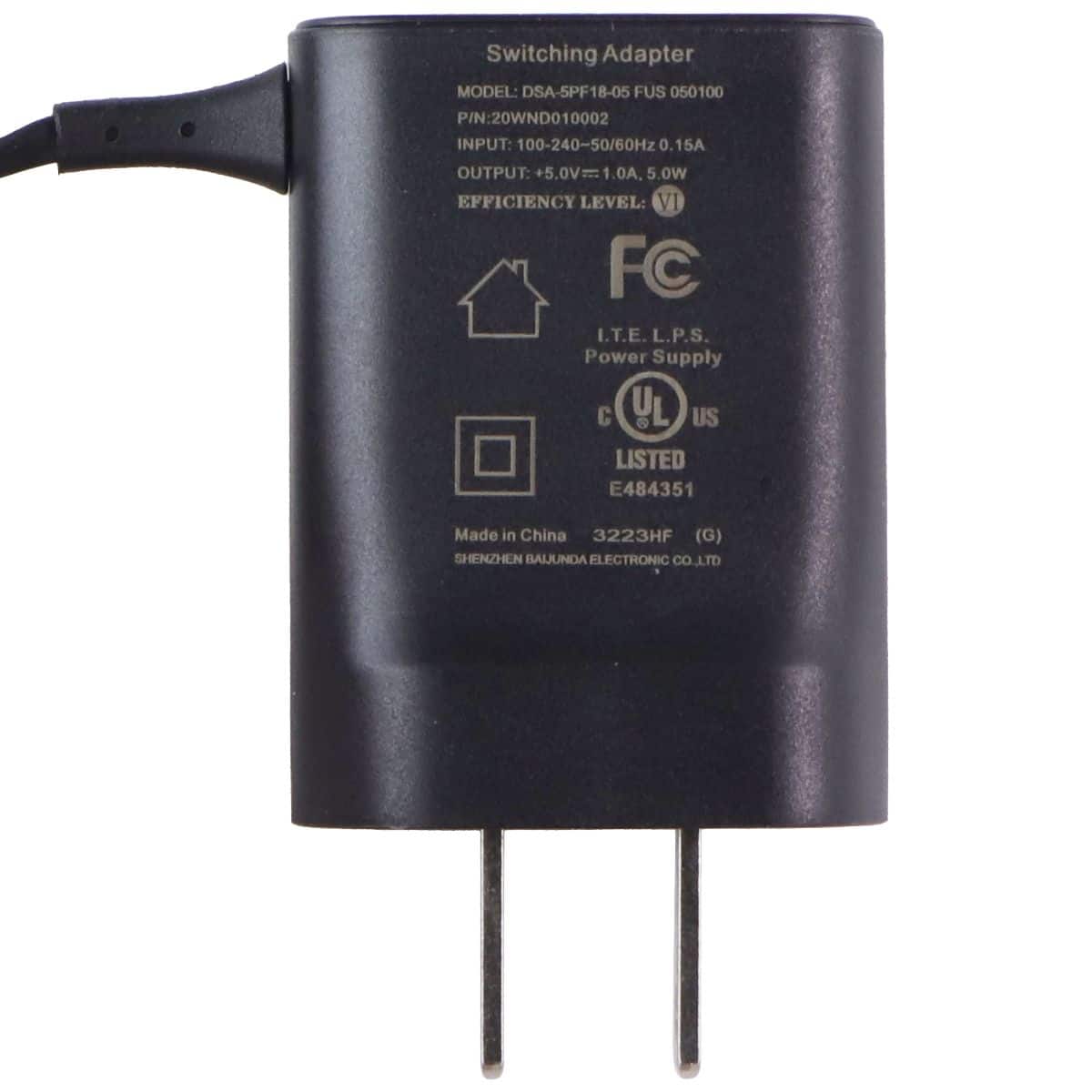 Nokia - Corded 5V/1A 5W USB-C Charger (DSA-5PF18-05) - Black