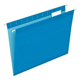 Pendaflex - Reinforced Hanging File Folders, 1/5 Tab, Letter Size, 25/Box - Blue
