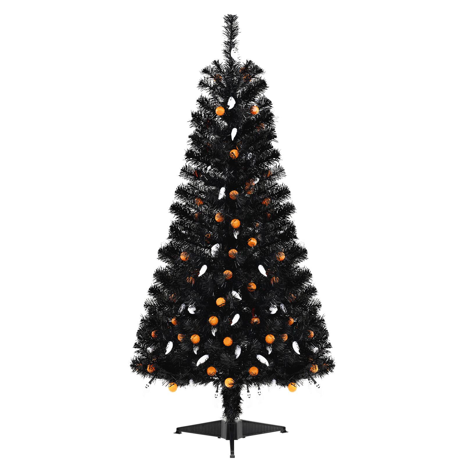 Alt View 3. WELLFOR - 4.5 Ft Artificial Halloween Tree Decoration with 6 Light Modes and 5 Spooky Sounds - Black.
